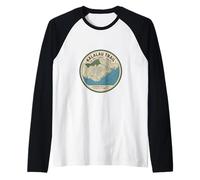 Mappa topografica Kalalau-Trail-Kauai Hawaii Maglia con Maniche Raglan