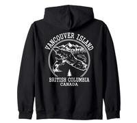 Mappa - Vancouver Island British Columbia Orca Felpa con Cappuccio