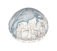 Mappa vintage dell'isola di Nantucket Riutilizzabile Impermeabile Lavabile Regolabile Adatto a donne di tutte le lunghezze Cuffia da a
