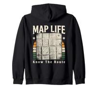 Mappa Vita Conosci Il Percorso Retro Escursionismo Felpa con Cappuccio