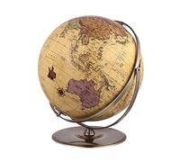 Mappamondi, Globo geografico Vintage Globe Dia 16,5 pollici/42 cm Grande globo terrestre con sfera e base in acciaio inossidabile Decorazione da scrivania Globo terrestre regalo