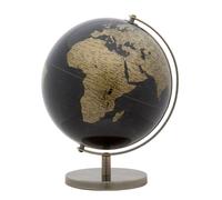 Mappamondo Bronzo Ø25x34 cm Plastica e Ferro Nero e Oro