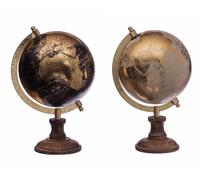 Mappamondo decorativo con base in legno Cm. 17x25 - Colori assortiti