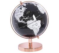 Mappamondo Girevole in Plastica Nera e Bianca con Base in Metallo Cabot