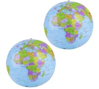 Mappamondo Gonfiabile,2 PCS Pallone da Spiaggia Educativo per Bambini Globo Terrestre Gonfiabile con Mappa Topografica Giocattolo Gonfiabile per Insegnare Geografia Sfera del Mondo Gonfiabile