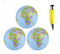 Mappamondo Gonfiabile,Globo Educativo Gonfiabile,Inflatable Globe,3PC Globo Educativo Interattivo Pallone da Mare Spiaggia Gonfiabile per Giocare O Insegnare in Spiaggia
