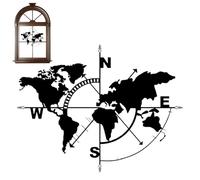 Mappamondo in metallo da parete - Decorazione moderna con design , scultura astratta sospesa | cornice artistica rustica fatta a mano, decorazione industriale da appendere per la casa, la