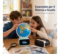 Mappamondo Interattivo AI per Bambini, con Occhiali VR e Realtà Aumentata