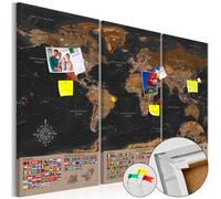 Mappamondo Lavagna Di Sughero Quadro Su Tela Decorazione da parete k-A-0204-p-e