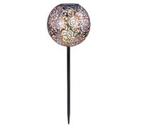 Mappamondo solare a luce solare per esterni globo orientale a innesto color argento, con effetto luce e picchetto a terra, 1x LED 3000 Kelvin, DxH 18,5x54 cm