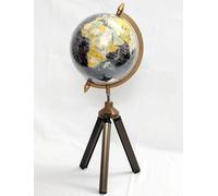 Mappamondo vintage decorativo da 8 pollici con supporto treppiede in legno re...