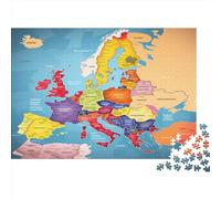Mappapa d'Europa Puzzle Impossibili 1000 Pezzi Decorazione Per La Casa. Rilassamento E Intelligence Per Adulti E Bambini Da 12 Anni 1000pcs (75x50cm)