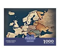 mappapapa d'Europa Puzzle IntRattetetototenimento Creativo 1000 Pezzi Geografia europea Puzzle Di Autotone Decorazione Perfetta Classici Giochi Per Uomini E Donne 70x50cm/1000pcs