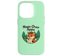 Mappe Sopra App Divertente Volpe Con Mappa Outdoor Explorer Custodia per iPhone 14 Pro