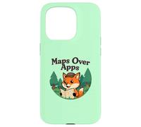 Mappe Sopra App Divertente Volpe Con Mappa Outdoor Explorer Custodia per iPhone 15 Pro