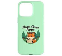 Mappe Sopra App Divertente Volpe Con Mappa Outdoor Explorer Custodia per iPhone 15 Pro Max