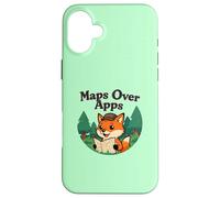 Mappe Sopra App Divertente Volpe Con Mappa Outdoor Explorer Custodia per iPhone 16 Plus