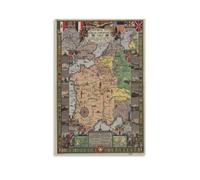Mappe storiche della battaglia della prima guerra mondiale - 1932 mappe dei conflitti in stile vintage, poster decorativo da parete su tela e stampa artistica moderna per la camera da letto, poster