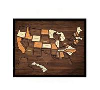 Mappe USA in legno Puzzle con elementi Sticker Stati Uniti Map Tracker Puzzle Portatile USA Viaggio Jigsaw per Viaggiare Coppia Famiglia Arte Home Decor