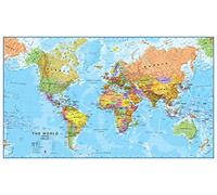 Maps International - Mappa del mondo di grandi dimensioni - Poster con mappa del mondo politica - Aggiornato -2025 - Laminato - 84,1 cm (larghezza) x 59,4 cm (altezza)