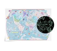 Maps International Poster per bambini, planisfero, fluorescente, 84,1 cm (l) x 59,4 (h) cm