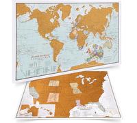 Maps International - Scratch The World Travel Map + USA Scratch Print - Cornice 28 x 43,2 cm