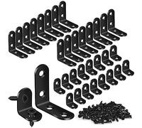 MAPVOLUT - 32 staffe angolari a L, resistenti, per mensole con 100 viti, staffe angolari in metallo ad angolo retto, per mobili in legno (4 x 4 cm/2 x 2 cm)