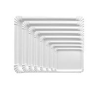 MAQA 10 kg Vassoio rettangolare per dolci, pasticcini, pizzette, Vassoi di carta bianco varie misure, vassoi usa e getta per feste 33.5x46.5 cm