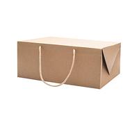 MAQA 10 pz Scatole per colombe pasquali 33.5x23.5x14 cm, Porta colombe Pasqua, Scatola porta colombe e torte con manici Avana