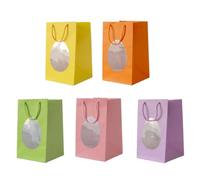 MAQA 10pz Shopper carta porta uovo di Pasqua 18x18xH30 cm, Buste carta con manico colorate per uova pasquali, Buste take away Pasqua