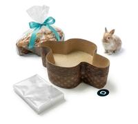 MAQA 10pz Stampo per colomba 750 gr e 1 kg con buste trasparenti, Pirottini colomba pasquale in carta, forma per cottura con sacchetti 750 GR