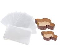 MAQA 10pz Stampo per colomba 750 gr e 1 kg con buste trasparenti, Pirottini colomba pasquale in carta, forma per cottura con sacchetti 1 KG
