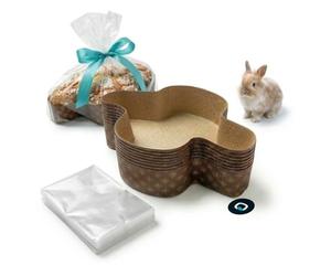 MAQA 10pz Stampo per colomba 750 gr e 1 kg con buste trasparenti, Pirottini colomba pasquale in carta, forma per cottura con sacchetti 1 KG