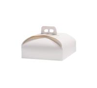 MAQA 25 pezzi Scatola per torta rotondo in cartone bianco con manigli 27x27 cm 1