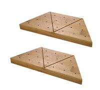MAQA 3pz Porta spiedini in legno 23.5x11.5xh 2 cm, Tagliere con 18 fori per stecchini per aperitivo, espositore buffet spiedini