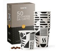 MAQA - 50 Bicchierini Caffè Carta, 70ml COMPOSTABILI - Bicchieri Caffe Monouso Ecologici, Resistenti al Calore, Riciclabili, Ideali per Espresso, Casa, Eventi e Ufficio