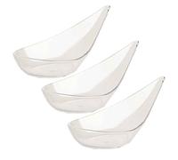 MAQA 50 Ciotoline Riutilizzabili Finger Food Trasparenti - Mini Vassoi a Forma di Cucchiaio per Aperitivi, Dessert, Buffet e Catering - 10,3x4,5x3,8 cm