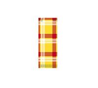 MAQA 50 pezzi Tovaglioli portaposate in carta paglia, sacchetti in carta per posate con tovagliolo 38x38 cm vari colori Scozzese giallo-rosso