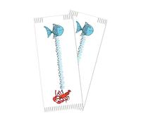 MAQA 50 pz Busta portaposate in carta tema mare, sacchetti in carta per posate con tovagliolo 38x38 cm, Tovaglioli portaposate