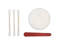 MAQA 50 pz Set Vanity in cartoncino, 2 dischetti cotone, 3 asticelle con cotone e 1 lima di cartone Linea cortesia Hotel