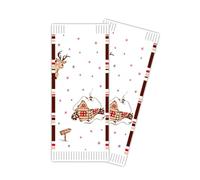 MAQA 50 pz Tovaglioli portaposate in carta natalizia baita, sacchetti in carta per posate con tovagliolo 38x38 cm, busta portaposate per Natale