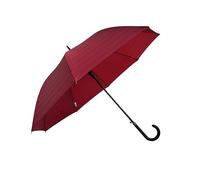 Maqa Ombrello Automatico Antivento - Grande 130 cm, Pongee Impermeabile, Asta in Fibra di Vetro, Design Elegante a Righe Robusto, Antigoccia, Resistente al Vento, Uomo Donna, Impugnatura Curva (Rosso)