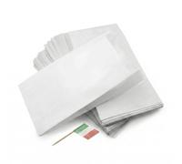 MAQA Sacchetti Bianchi Carta Kraft per alimenti Sacchetto in Carta Kraft Bianco per cornetti, pizze, dolci, confetti, caramelle 15+11x30 cm/1000