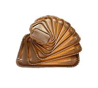 MAQA Vassoi per dolci in cartone pressato varie misure, Vassoio rettangolare per pasticceria, Vassoio oro per alimenti 33.5x46.5 cm