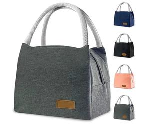 MAQDDO 1 borsa termica for il pranzo for donne e uomini, a prova di perdite, for trasporto alimenti, for al lavoro, mantiene freddo caldo, isolata con cerniera per Pranzo(Grey)