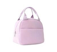 MAQDDO 1 borsa termica riutilizzabile Bento isolata con ricamo, for il pranzo portatile in velluto a coste for andare a scuola/viaggi di lavoro per Pranzo(Purple)