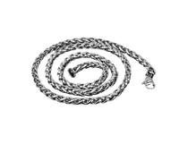 MAQDDO 100pcs 3MM 18-28" Mens Womens Silver Curb Link Chain Necklace per Collana
