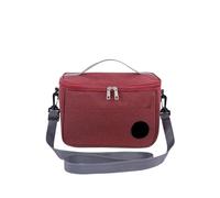 MAQDDO 1PCS Capacity Hand-held With Shoulder Strap Insulated Bag, Lunch Box, Thickened Waterproof Per Ufficio(Dark red)