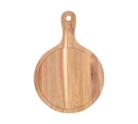 MAQDDO 1pcs Wooden Round Bread Tray with Handle Per Pizza