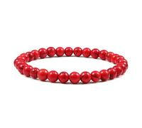 MAQDDO 2 pezzi braccialetti di perline braccialetto elastico filo for donne gioielli meditazione yoga per Decorazione(Red,17cm)